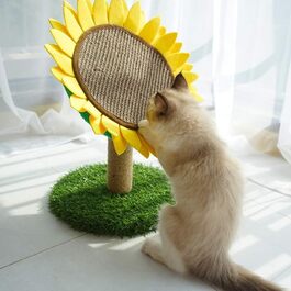 Когтеточка для котів у вигляді соняшника з сизалем, меблі для котів, стійка для точіння кігтів для кошенят