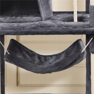 Високий ігровий комплекс для котів: дряпалка-вежа з будиночком та лежаком, 7 рівнів, 158 см + іграшка