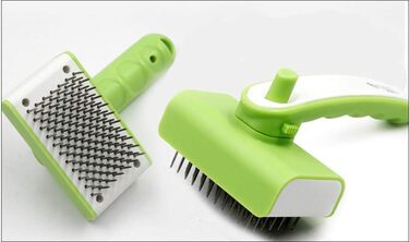 Гребінець для собак Slicker від green: самоочищується, для довгої та середньої шерсті