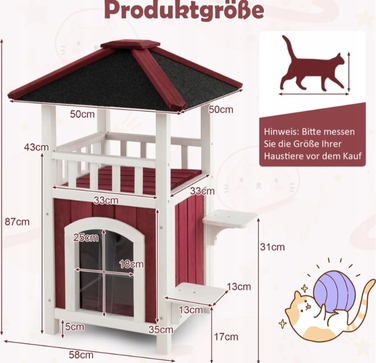 COSTWAY 2-рівневий ігровий комплекс для котів з платформами для стрибків