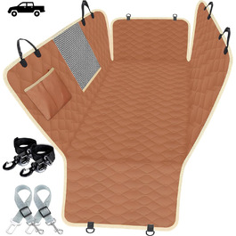 Захисний чохол на заднє сидіння для собак Lassie XL, автомобільна гамак для великих SUV та пікапів, сумісний з F150 F250/Chevrolet Silverado/Ram Pickup/GMC Sierra/Toyota Tundra та Crew Cab, коричневий