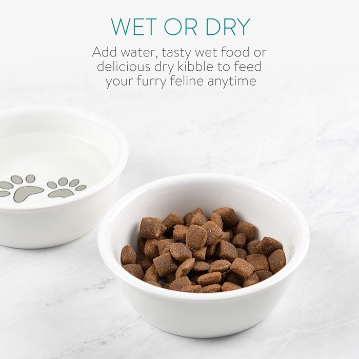 Набір мисок для котів та собак Navaris - миска для котів та собак з кераміки, набір - миска для корму, миска для води, миється в посудомийній машині (Style 2)