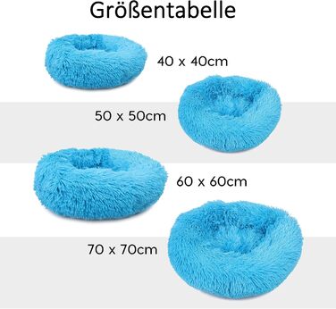 М'яке ліжко для собак та котів Donut 50 см - блакитне, для маленьких та середніх порід