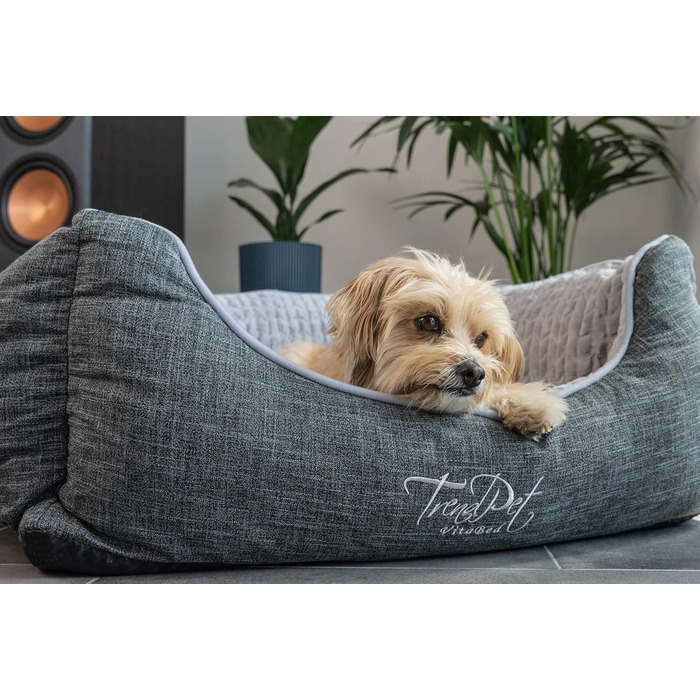 TrendPet VitaBed сірий - ортопедичне преміум-ліжко для собак з матрацом з 5 см Memory Foam (80x70 см)
