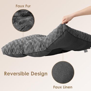 Килимок для собак великих порід EHEYCIGA, 104x68 см, XL, штучне хутро та льон, темно-сірий