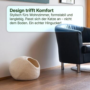 Кігтеточка-будиночок для котів Miauff® з фетру, ручної роботи, Ø 42 см x 28 см (азур блакитний)