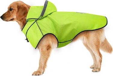 Дощовик для собак, маленьких порід, дощова куртка для собак DQGHQME, 100% водонепроникний, дощові куртки для собак з капюшоном, світловідбиваючий дощовик для собак, ультралегкий дощовик для собак - Зелений (Зелений, M)