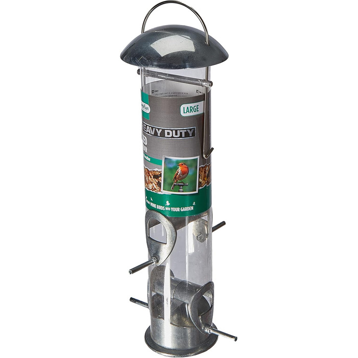 Годівниця для птахів Gardman Heavy Duty – міцна металева годівниця з 4 місцями для насіння, соняшника та горіхів