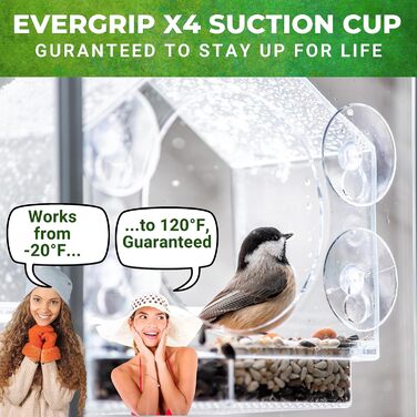 Пташина годівниця Birds-I-View для вікна, прозора, зовнішня кормушка для птахів