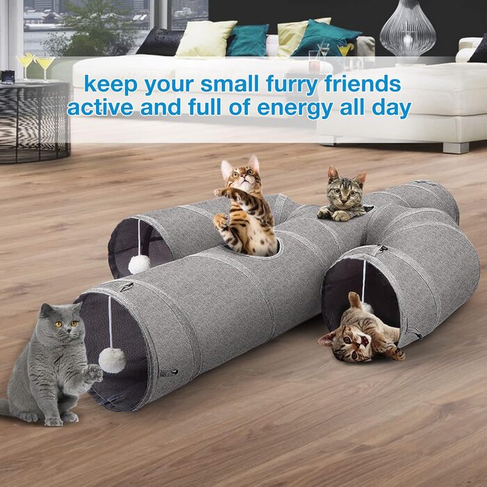 Котячий тунель Ownpets у формі кактуса, міцний складний тунель з оксфордської тканини для котів, інтерактивний ігровий тунель з іграшкою-вудкою, для дому