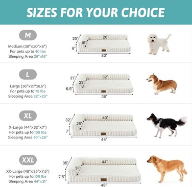 Ортопедичне ліжко для собак з штучним хутром, L-подібне, 76x51x15 см, Бежеве