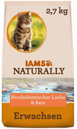 Сухий корм для котів IAMS Naturally з лососем та рисом, 2.7 кг