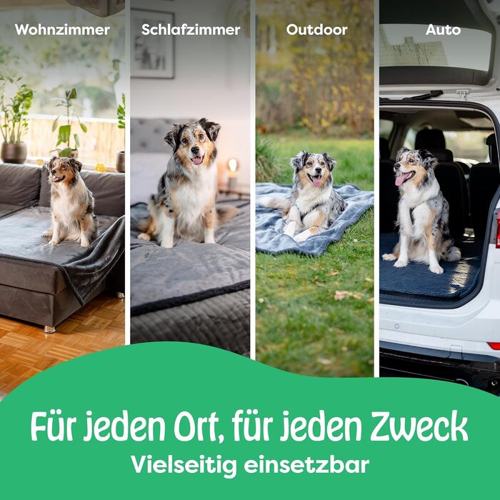 Водонепроникний килимок для собак PetPurry® - 101x127см/L/сірий - М'який килимок на диван для собак, універсальний та довговічний - Килимок для собак, який можна прати, розмір L (101 x 127 см)