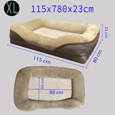 Крісло-ліжко для собак Magic Dog з ергономічною матрацом з memory foam, м'який плюшевий чохол, різні розміри, підходить для собак маленьких, середніх та великих порід, знімний та пральний чохол, нековзне покриття