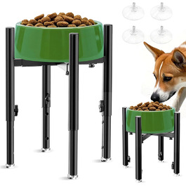 Підвищена годівниця для собак, регульована висота, 4 положення, для мисок 15-28 см, підходить для великих, середніх та маленьких собак, ідеальна годівниця