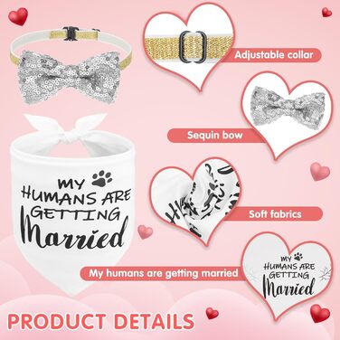 Сукня для собак SCENEREAL на весілля з банданою, комірцем-бантиком та короною, комплект для собак, дівчаток, цуценят, кошенят, аксесуари для вечірки, спідниця-тьюль, костюм для маленьких, середніх та великих собак, білий (Весільний)