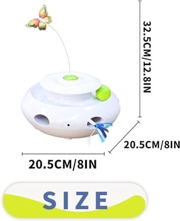 Інтерактивна іграшка для котів ALL FOR PAWS 3 в 1: метелик, м'ячики, пір'я. Автоматична іграшка для дому.