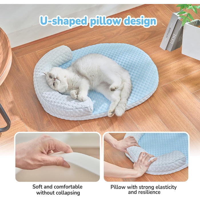 Підвісне ліжко для котів CATISM, 360° обертання, блакитне, до 20 кг