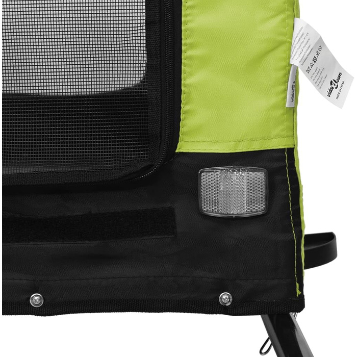 SECOLI Причіп для собак, візок для собак, бугі для собак з відбивачем. Причіп для велосипеда для собак до 30 кг, зелений, 124 x 53 x 53 см