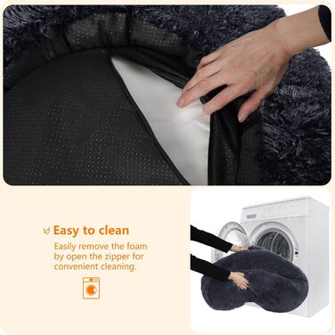 Ортопедичне ліжко для собак, круглі подушки, ліжко для собак, ліжко для котів, м'який кошик для собак, можна прати, діаметр 120 см, темно-сірий колір, розмір 120 x 120 x 20 см