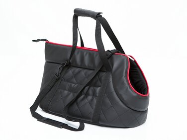 Сумка-переноска для собак та котів з екошкіри, чорна. Підходить для малих та середніх тварин до 2,5 кг