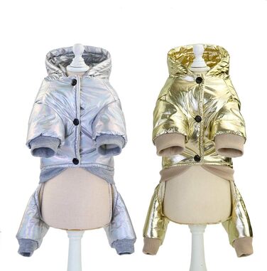 Теплий зимовий одяг для собак: теплий комбінезон для собак з бавовни, теплий одяг для маленьких собак та котів, золотий колір