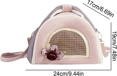 Транспортна сумка для маленьких тварин: переноска для собак, котів, шиншил | Переноска для хом'яків, кроликів, морських свинок, аксесуари для подорожей, рожева