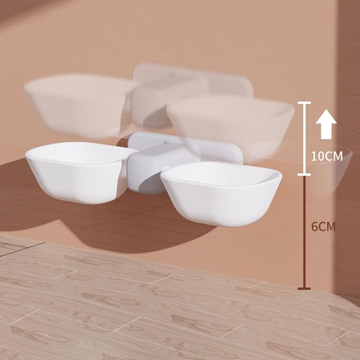 Набір мисок для котів з кріпленням на стіну, підняті миски, міцні, з присосками, для корму та води