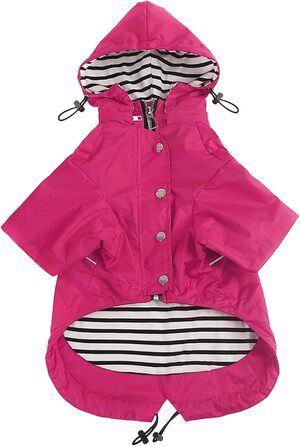 Дощовик для собак Pethiy Premium, XXL, Рожевий: водонепроникний, з капюшоном та кишенями