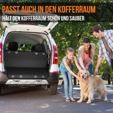 Накладки на сидіння автомобіля для собак Strex - чорний, 137 x 147 см - захисний чохол, підстилка для собак, з поводом та сумкою для зберігання