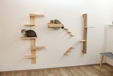 Підвісний гамак для котів Kerbl Timber, натуральний/тауpe, 38x33,5x16 см, м'який плюш, настінний, знімний чохол, до 6 кг