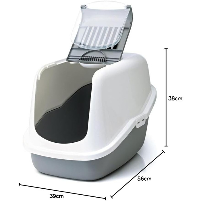 Торгівля туалетом для котів NESTOR сірого кольору 56 x 39 x 38,5 см