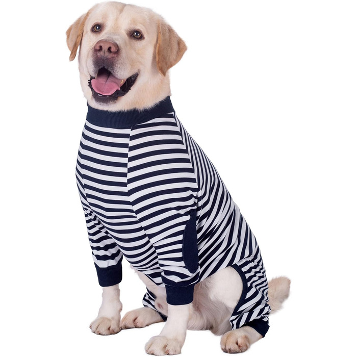 Піжама для собак, комбінезон, одяг для собак середнього та великого розміру, дихаючий, з блискавкою, м'яка бавовна