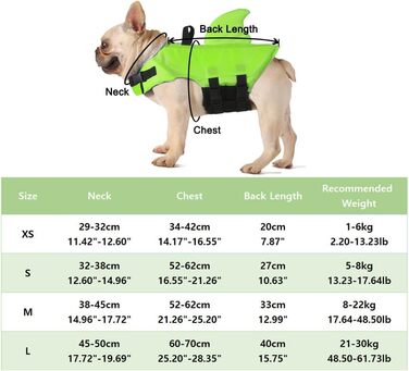 Спасальний жилет для собак FONLAM: зелений, S (маленькі та середні породи)