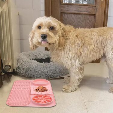 Лежанка-лежак для собак з повільним годуванням, інтерактивна іграшка-лежак | Годівниця-пазл для собак | Лежак для собак (Рожевий, універсальний розмір)