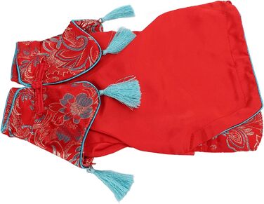 Костюм для собак і котів у стилі чеонгсам: елегантний набір Tang з атласу, м'яка бавовна, для святкування (XS)