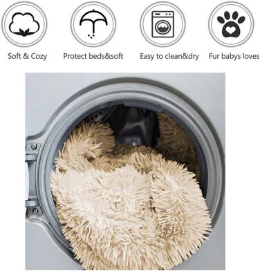 М'яка ковдра для собак та котів, флісова, миюча, 100 x 120 см (Бежева, XL)