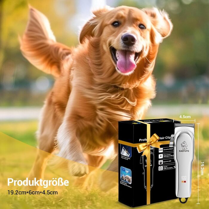 Професійна машинка для стрижки собак - бездротовий триммер для собак та котів, тиха, повний набір для грумінгу для густого хутра