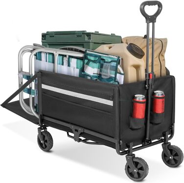 Складаний вагончик Bollerwagen 120L з дашком, 120кг, для пляжу, кемпінгу, собак, покупок та транспортування