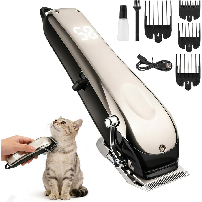 Бездротова машинка для стрижки шерсті коней Leise, 20W, 1500mAh, для густого волосся, стрижка собак та коней, 180x45 мм