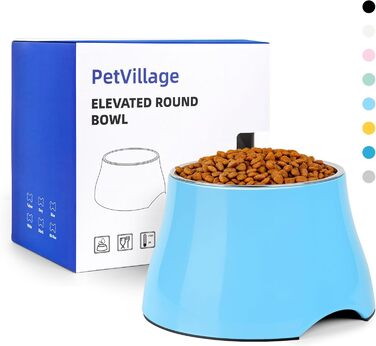 Миска для собак Petvillage, конусоподібна, неслизька, з нержавіючою сталею, піднята миска для середніх собак, спанієлів з довгими вухами, велика місткість, розмір L, 3 чашки, (Medium(2 чашки), аква блакитний)