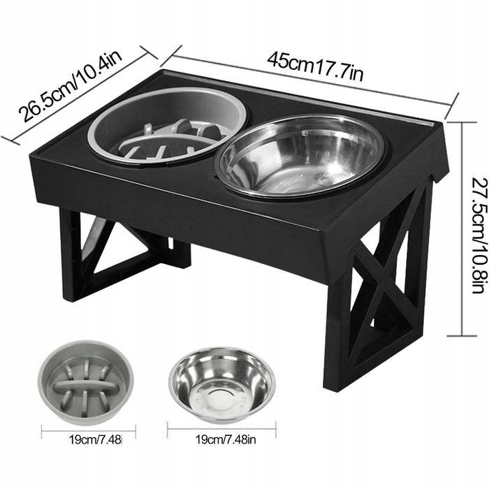 Підвищена миска для собак, антиковзана миска для корму