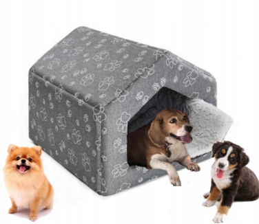 Будиночок для собак та котів L CLAW з м'яким хутром