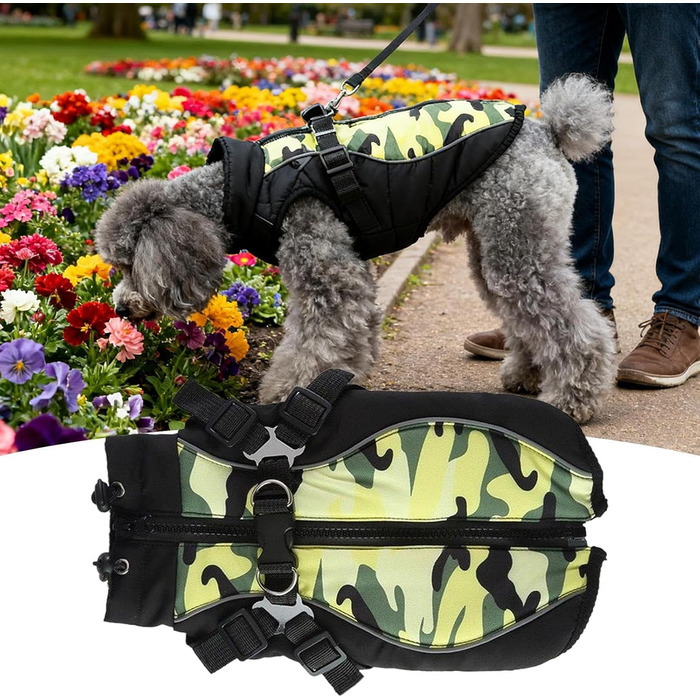 Водонепроникний теплий зимовий одяг для собак - тепла куртка для цуценят та собак різних розмірів (маленьких, середніх, великих) для прогулянок, навчання та активного відпочинку на вулиці