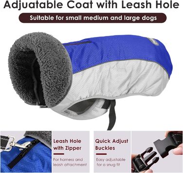 Зимовий теплий одяг для собак: водонепроникна жилетка з світловідбиваючими смугами, отвором для повідка, для малих, середніх та великих собак (рожева, розмір M)