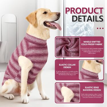 Тепла зимова жилетка для великих собак, флісова жилетка, тепла на осінь та зиму, жилетка-сорочка, розмір M, червоні смуги. Еластична, для дому та відпочинку.