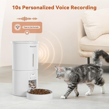 Автомат годівлі для котів 4.2L з програмуванням, з нержавіючою чашею, 6 прийомів їжі на день