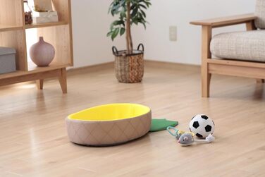 Килимок для тварин Iris Ohyama у формі ананаса, килимок-подушка, кошик, 40x69x12 см, миючий, з неслизьким покриттям, для собак