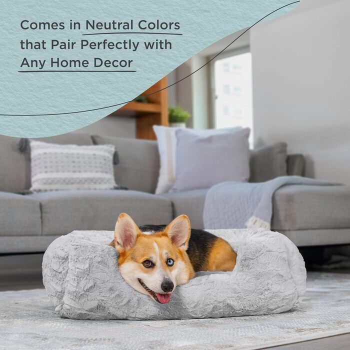 Лежак для собак Best Friends by Sheri Soothe & Snooze Lounge Lux, прямокутний, memory foam, сірий, 76x51 см, середній, праний
