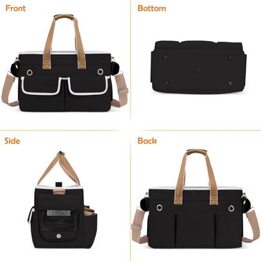 Транспортна переноска для котів та собак ALLSOPETS, складана, чорна